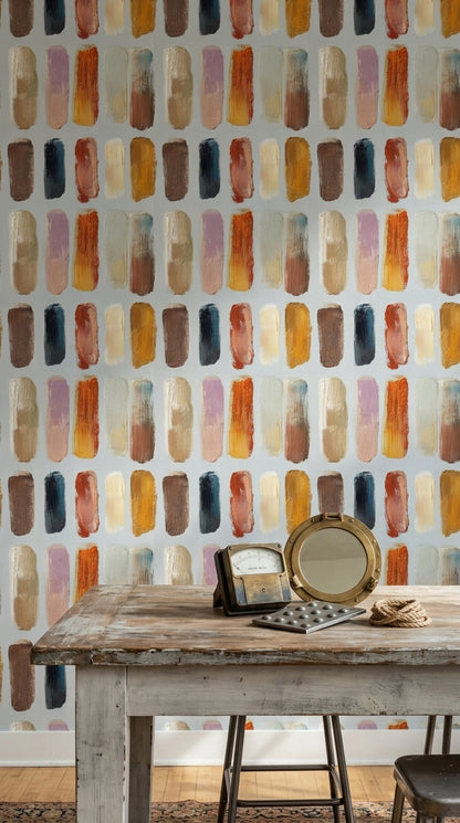 Abstract Wallpaper Paint Swatches Removable Impasto Texture Wall Double Roll