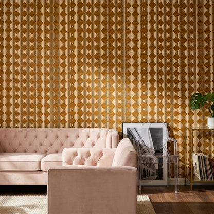 Geometric Wallpaper Diamond Motif Removable Vertical Stripes Wall Double Roll