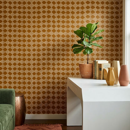 Geometric Wallpaper Diamond Motif Removable Vertical Stripes Wall Double Roll