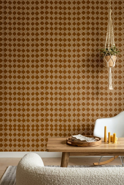 Geometric Wallpaper Diamond Motif Removable Vertical Stripes Wall Double Roll