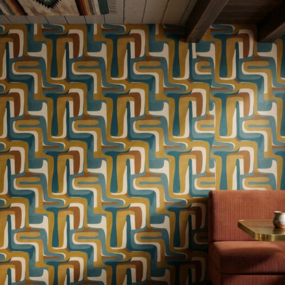 Mid-Century Modern Wallpaper Paper Texture Mid-Century Modern Decorative Mural