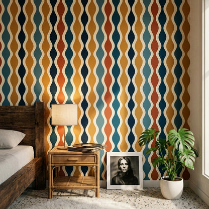 Mid Century Modern Wallpaper Retro Removable Geometric Wall Double Roll