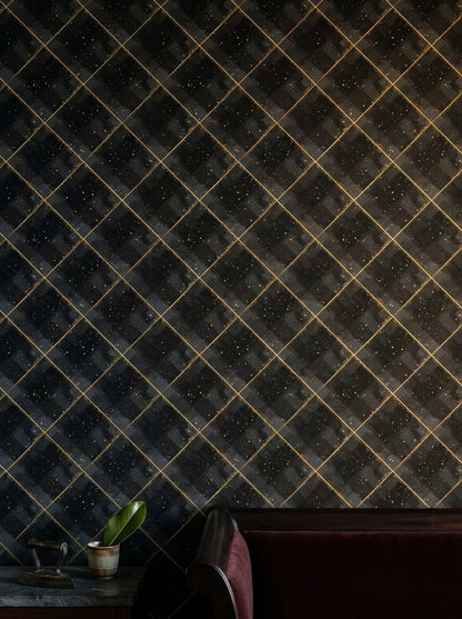 Geometric Plaid Wallpaper Diagonal Grid Removable Modern Glam Wall Double Roll