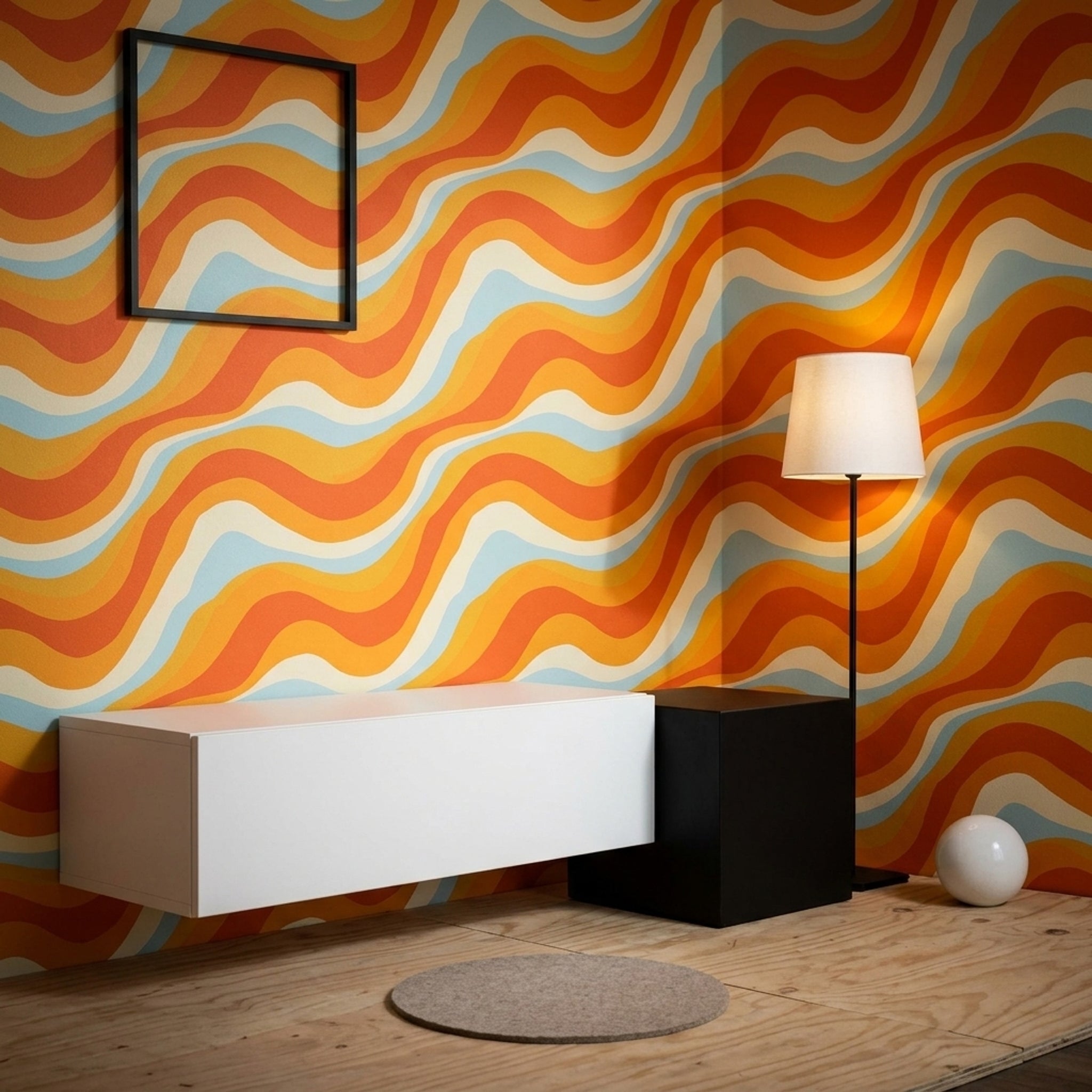 Mid Century Modern Wallpaper Retro Removable Abstract Wall Double Roll
