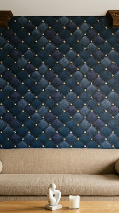 Tufted Wallpaper Quilted Diamond Pattern Removable Wall Decor