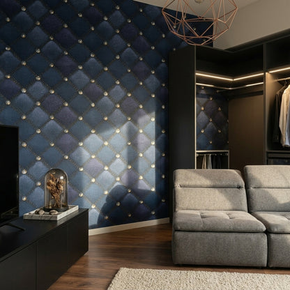 Tufted Wallpaper Quilted Diamond Pattern Removable Wall Decor