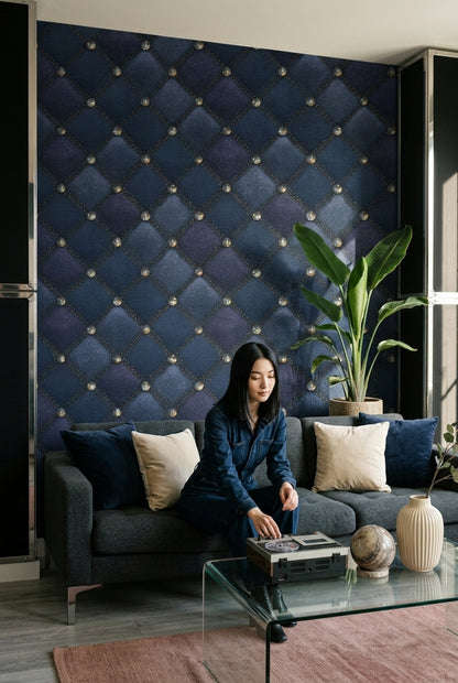 Tufted Wallpaper Quilted Diamond Pattern Removable Wall Decor