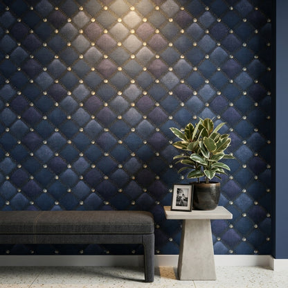 Tufted Wallpaper Quilted Diamond Pattern Removable Wall Decor