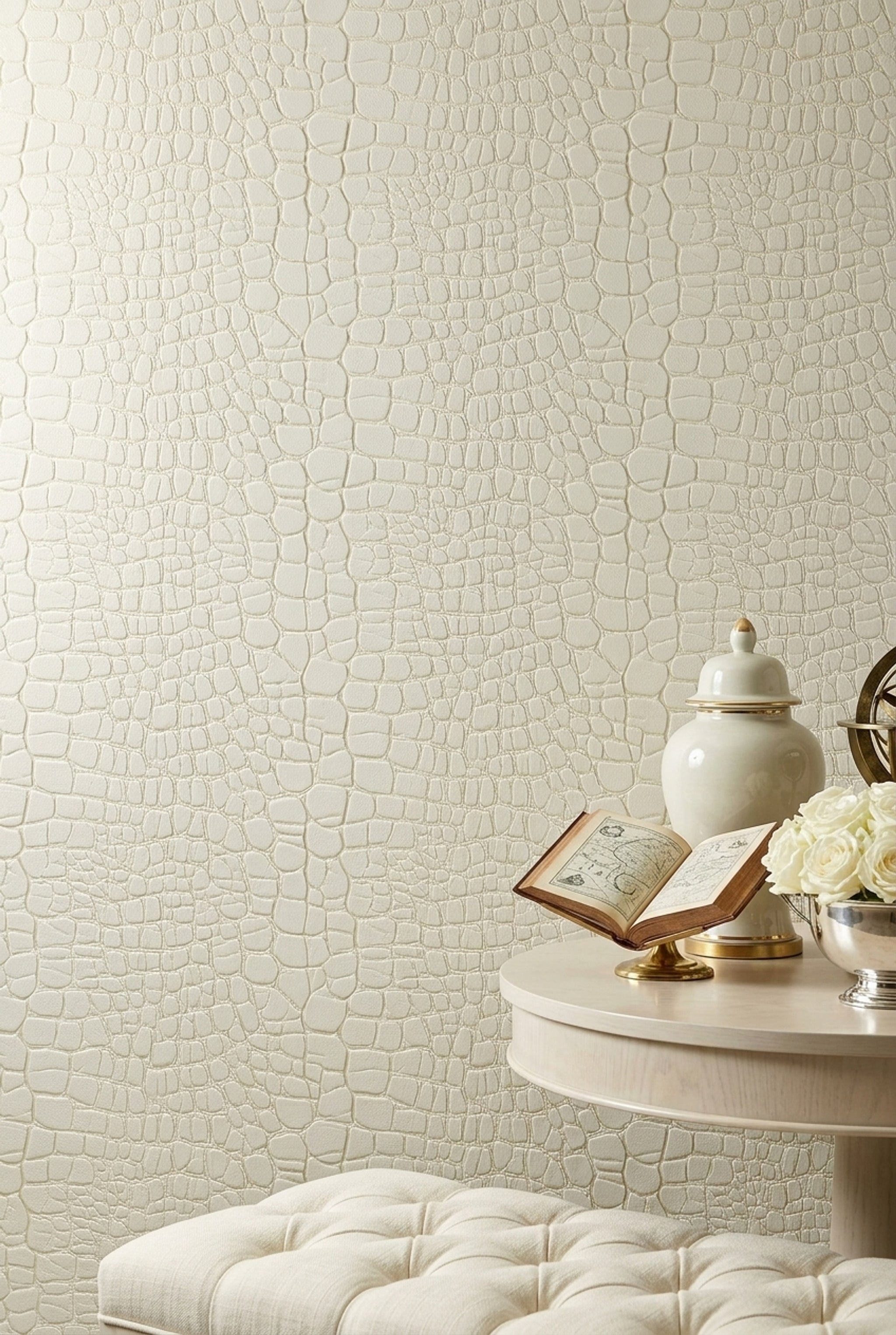 Crocodile Texture Wallpaper Reptile Skin Embossed Leather Decorative Mural