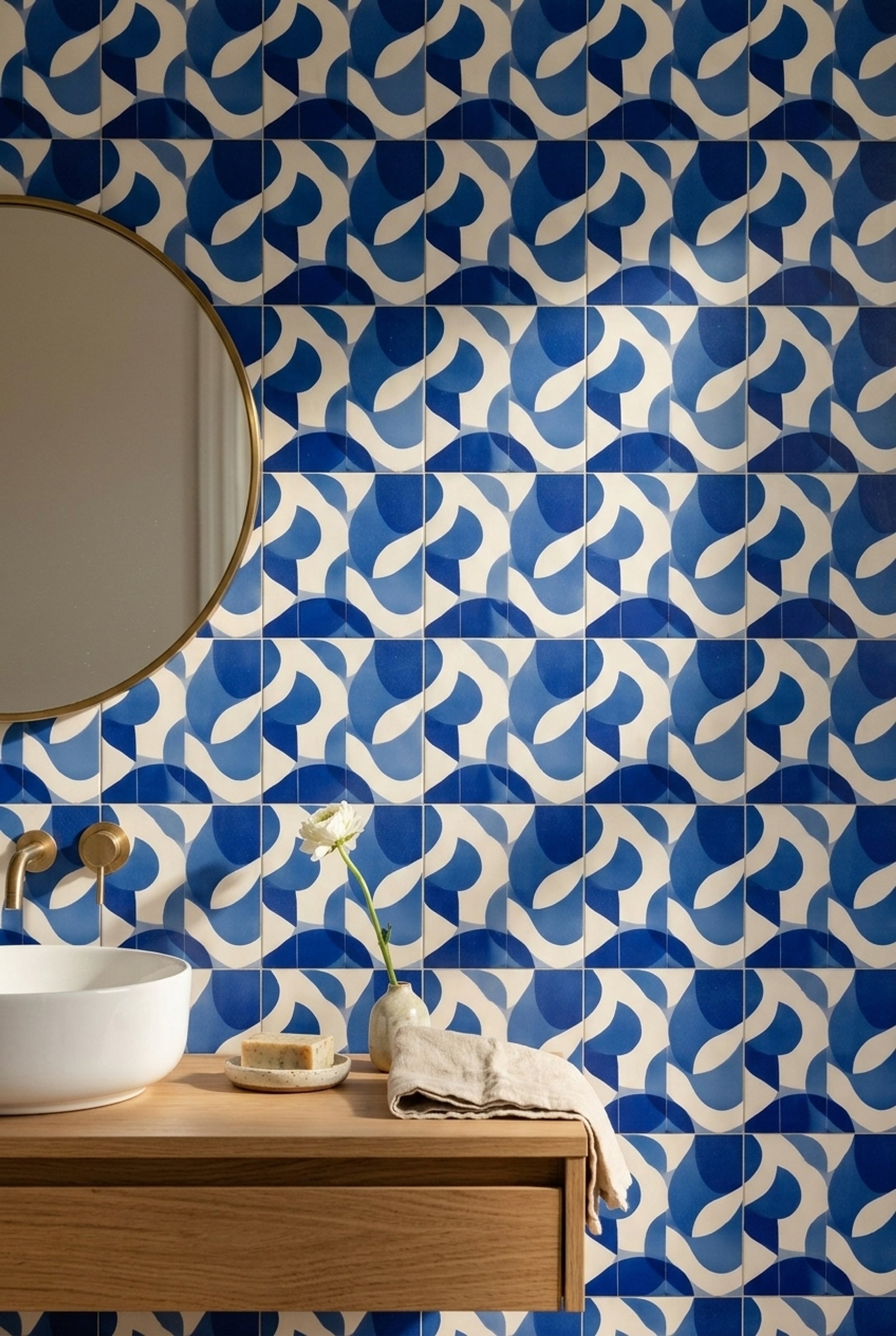 Mid Century Modern Wallpaper Retro Geometric Removable Wall Decor