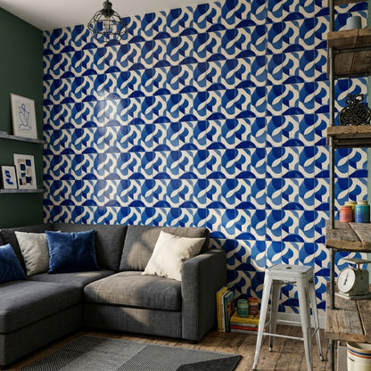 Mid Century Modern Wallpaper Retro Geometric Removable Wall Decor