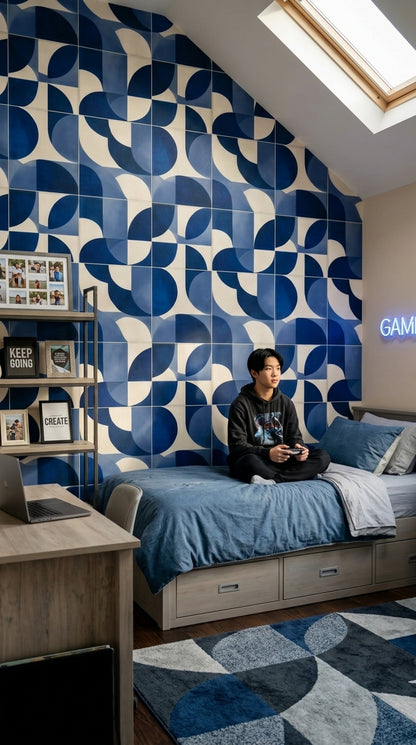 Mid Century Modern Wallpaper Geometric Minimalist Decorative Mural