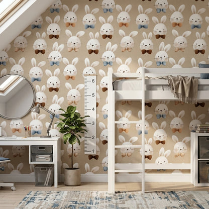 Cute Bunny Wallpaper Rabbit Faces Nursery Wallpaper Decorative Mural
