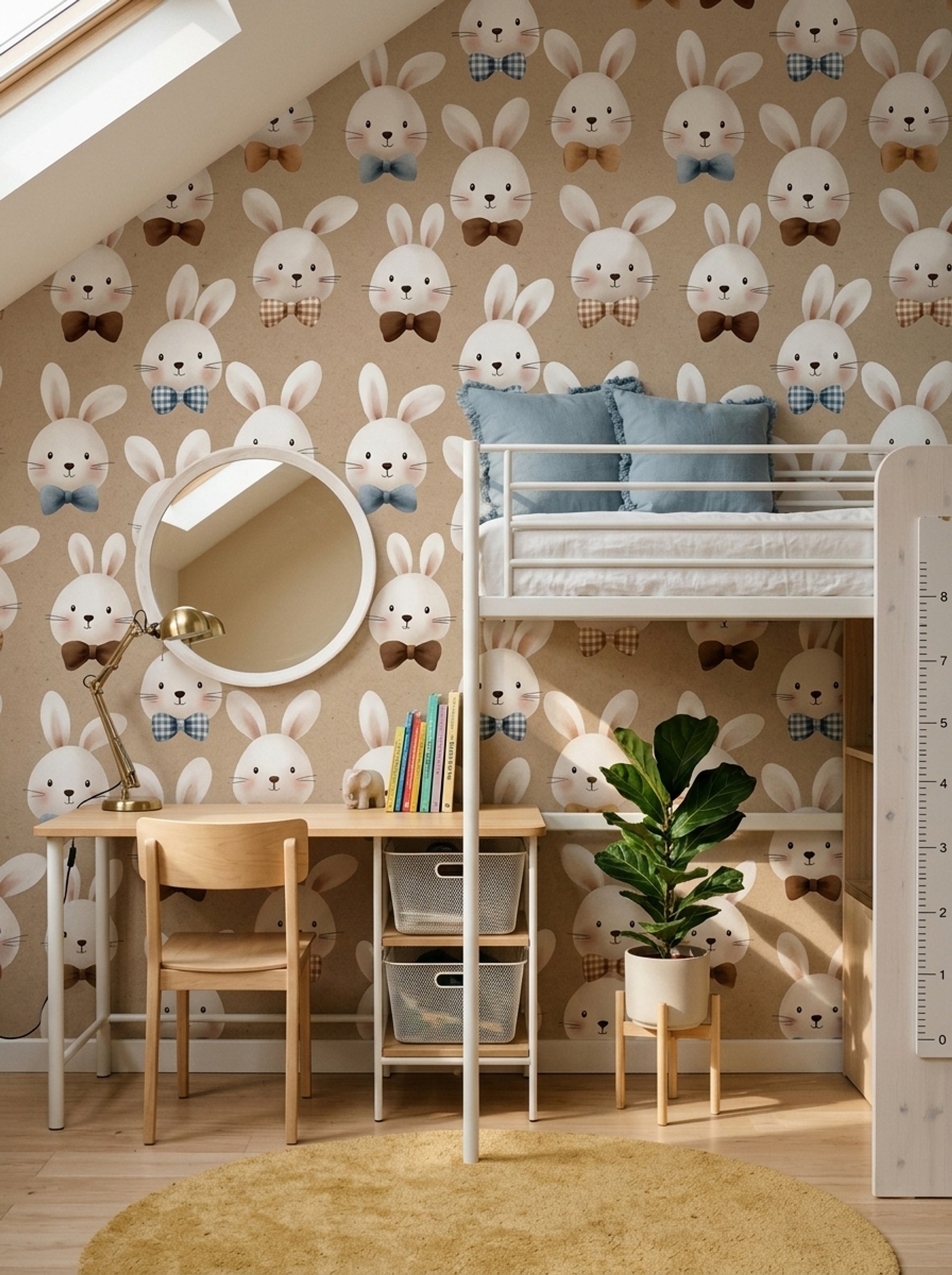 Cute Bunny Wallpaper Rabbit Faces Nursery Wallpaper Decorative Mural