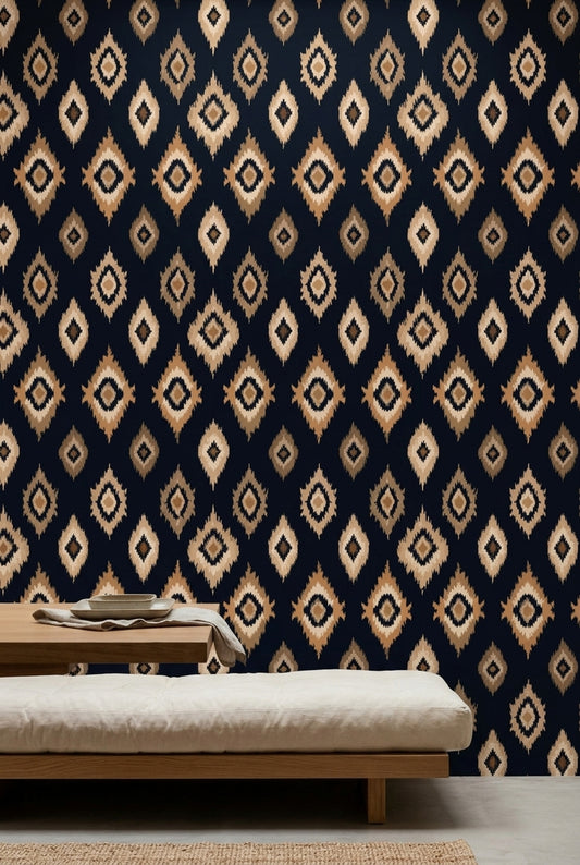 Abstract Pattern Wallpaper Ikat Modern Decorative Mural