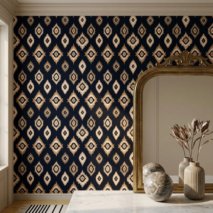 Abstract Pattern Wallpaper Ikat Modern Decorative Mural