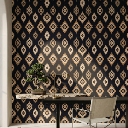 Abstract Pattern Wallpaper Ikat Modern Decorative Mural