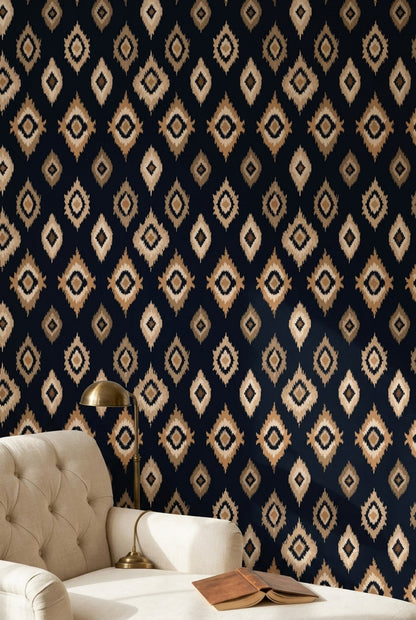Abstract Pattern Wallpaper Ikat Modern Decorative Mural