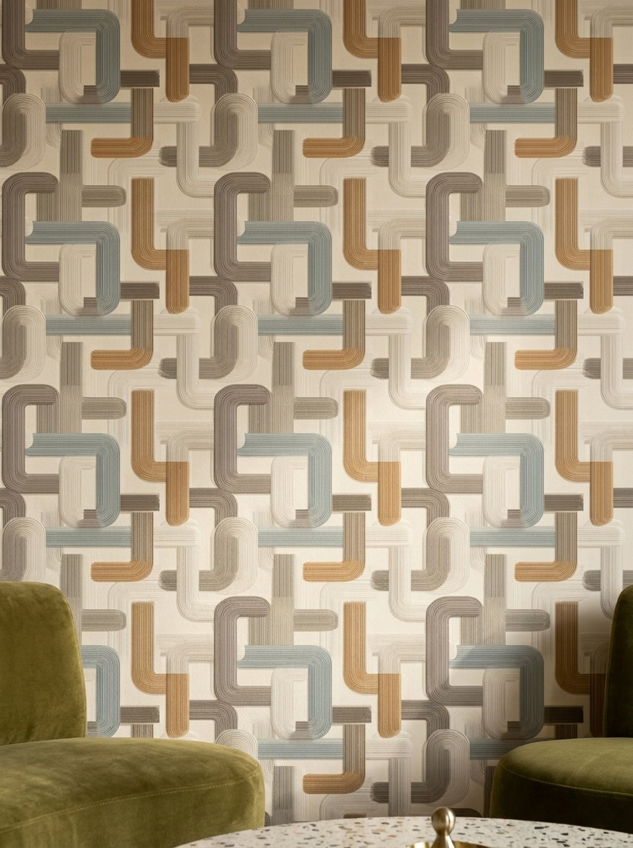 Mid-Century Modern Wallpaper Retro Removable Modern Wall Double Roll