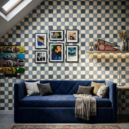 Geometric Wallpaper Ikat Inspired Distressed Texture Decorative Mural