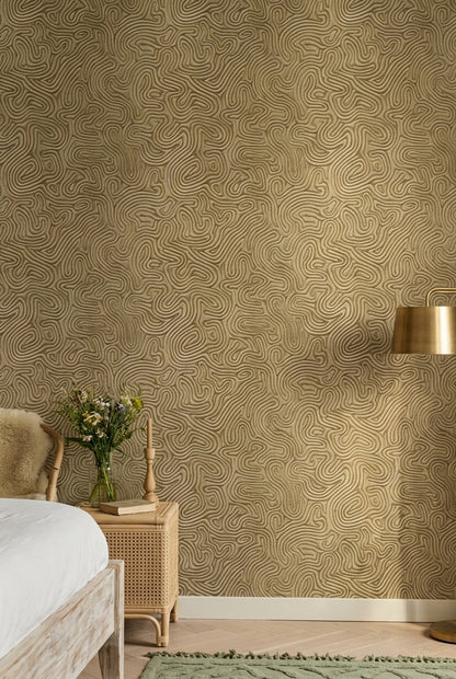 Topographic Map Wallpaper Contour Lines Terrain Removable Wall Decor