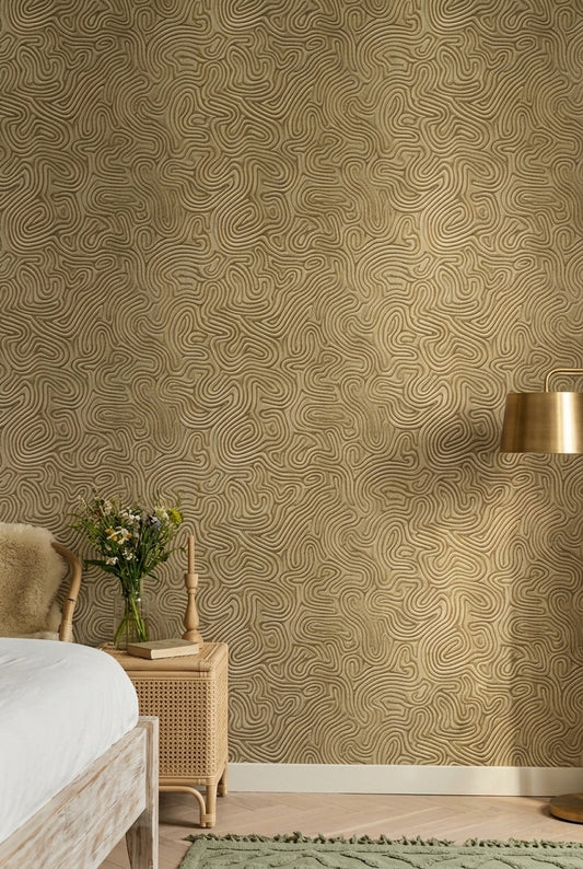Topographic Map Wallpaper Contour Lines Terrain Removable Wall Decor