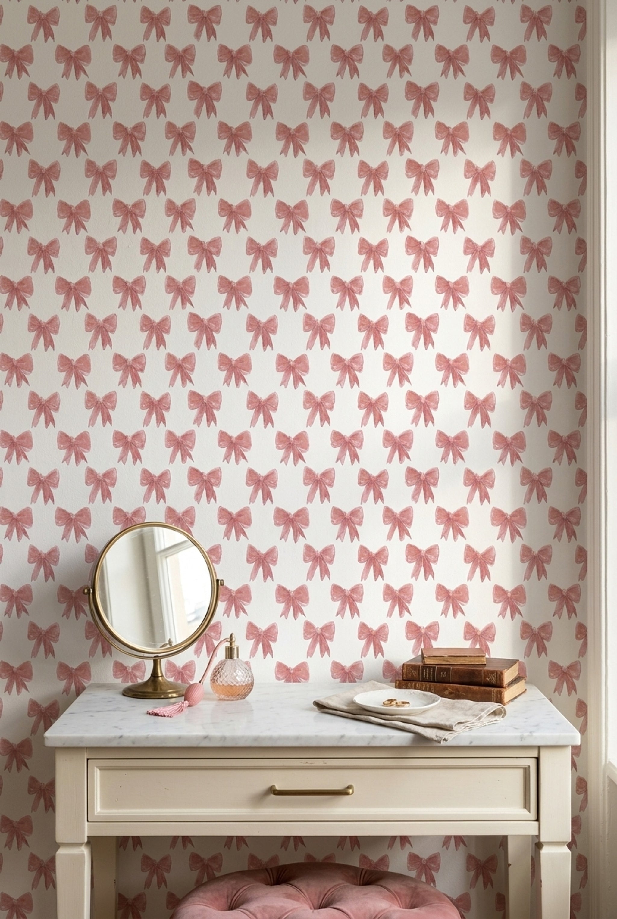 White Background Wallpaper Minimal Romantic Decorative Mural