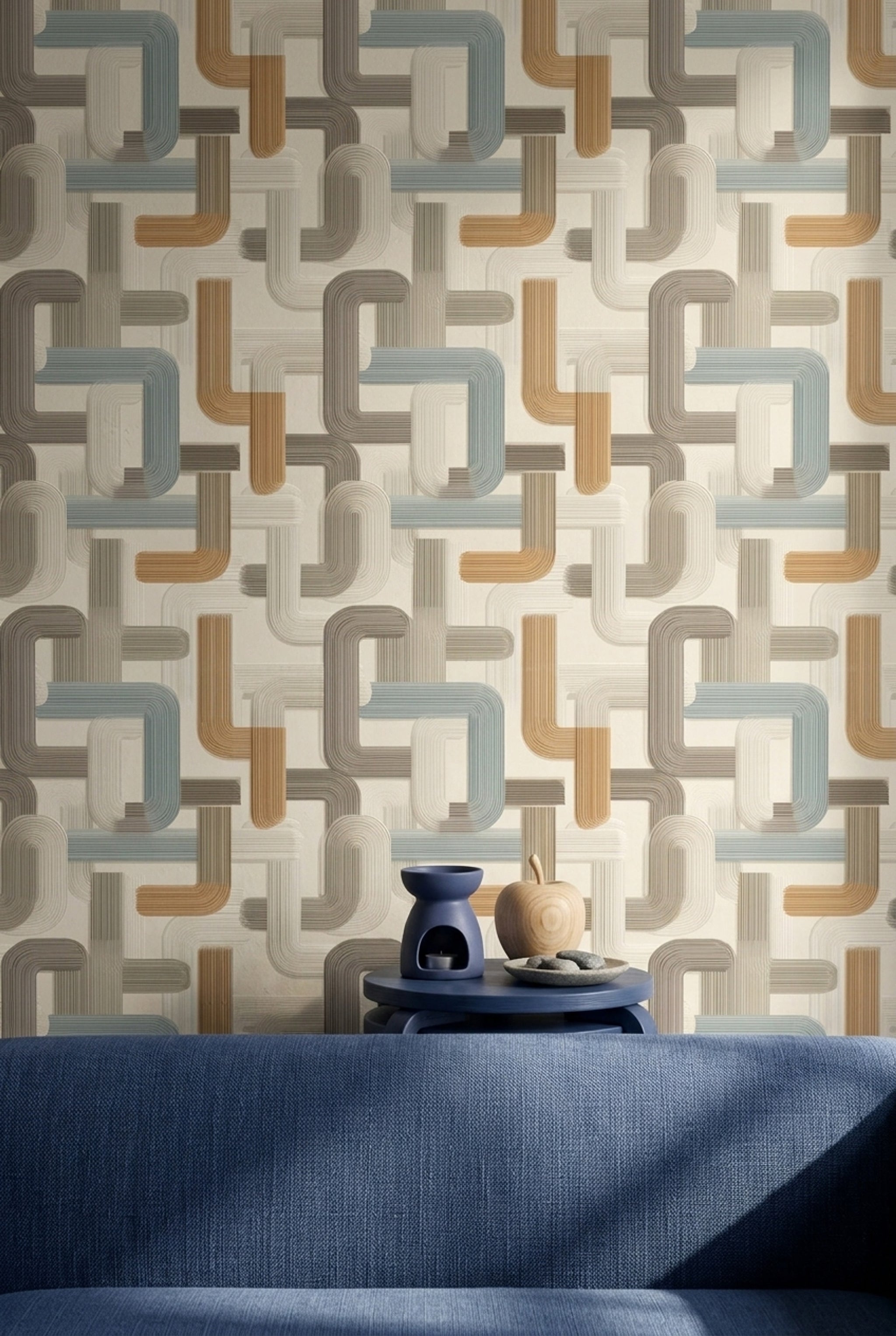 Mid-Century Modern Wallpaper Retro Removable Modern Wall Double Roll
