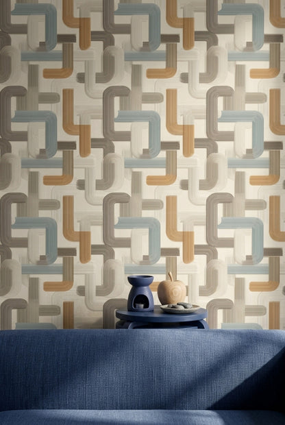 Mid-Century Modern Wallpaper Retro Removable Modern Wall Double Roll