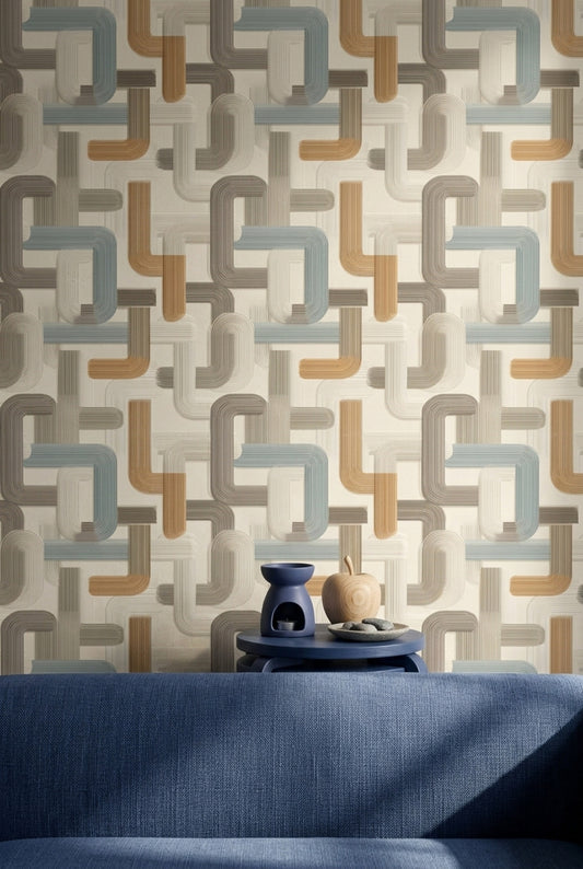 Mid-Century Modern Wallpaper Retro Removable Modern Wall Double Roll