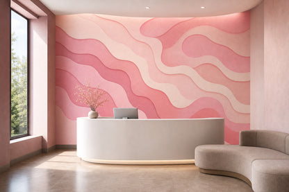 Abstract Waves Wallpaper Layered Paper Cut Removable Wavy Contours Wall Decor