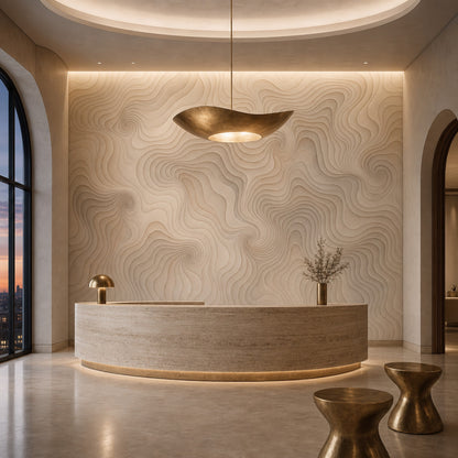 Topographic Contours Wallpaper 3D Relief Removable Wavy Lines Wall Decor