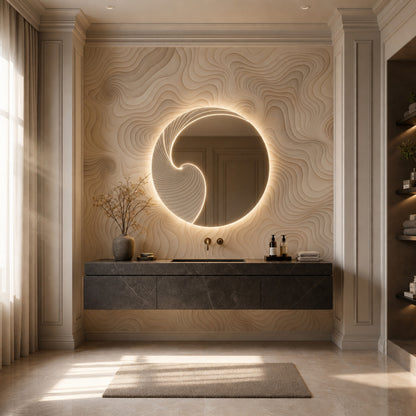 Topographic Contours Wallpaper 3D Relief Removable Wavy Lines Wall Decor