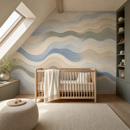 Abstract Waves Wallpaper Wavy Stripes Layered Contour Lines Removable Wall Decor