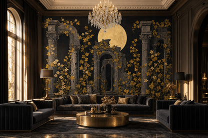 Moonlit Ruins Wallpaper Classical Columns Roman Arches Wall Mural