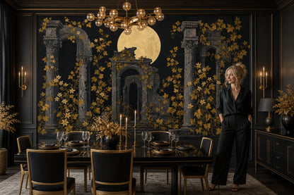 Moonlit Ruins Wallpaper Classical Columns Roman Arches Wall Mural