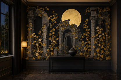 Moonlit Ruins Wallpaper Classical Columns Roman Arches Wall Mural