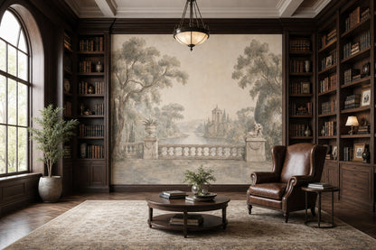 Classical Landscape Wallpaper Antique Fresco Roman Temple Pavilion Wall Mural
