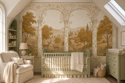 Classical Arches Wallpaper Columns Removable Pastoral Landscape Wall Decor