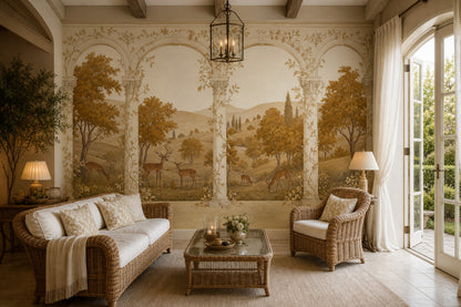 Classical Arches Wallpaper Columns Removable Pastoral Landscape Wall Decor