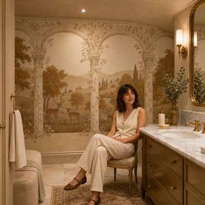 Classical Arches Wallpaper Columns Removable Pastoral Landscape Wall Decor