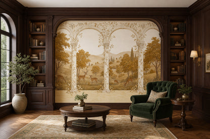 Classical Arches Wallpaper Columns Removable Pastoral Landscape Wall Decor