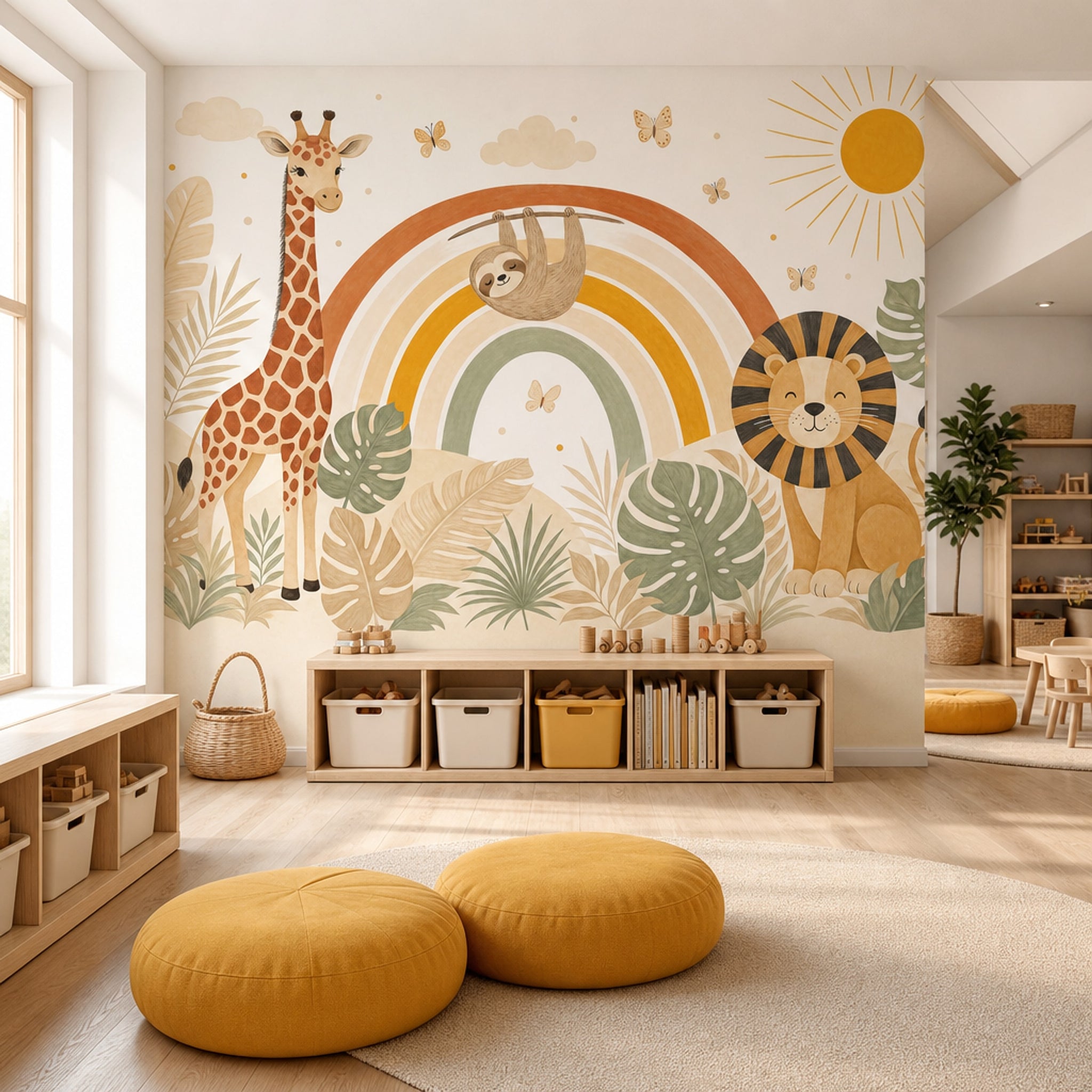 Watercolor Texture Wallpaper Painted Wash Soft Grain Wall Mural
