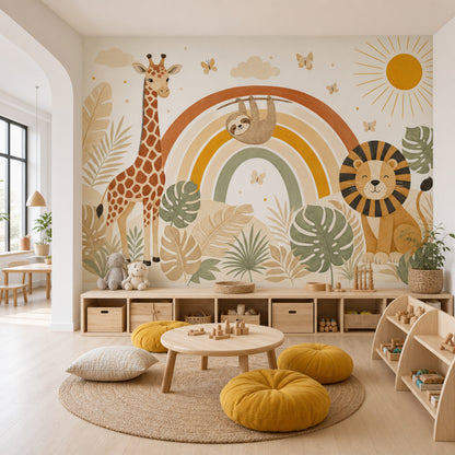 Watercolor Texture Wallpaper Painted Wash Soft Grain Wall Mural