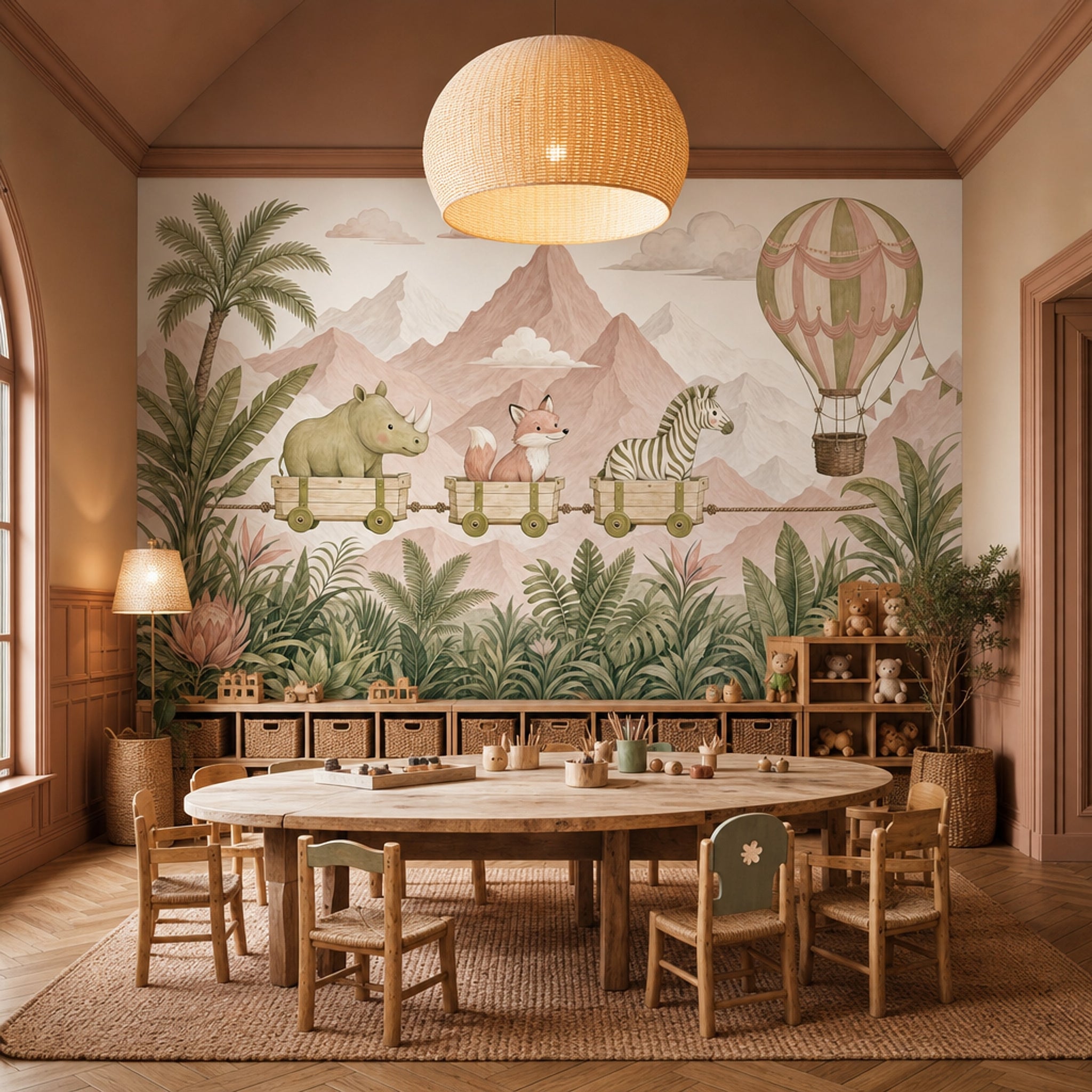Hot Air Balloon Wallpaper Striped Balloon Removable Wall Decor