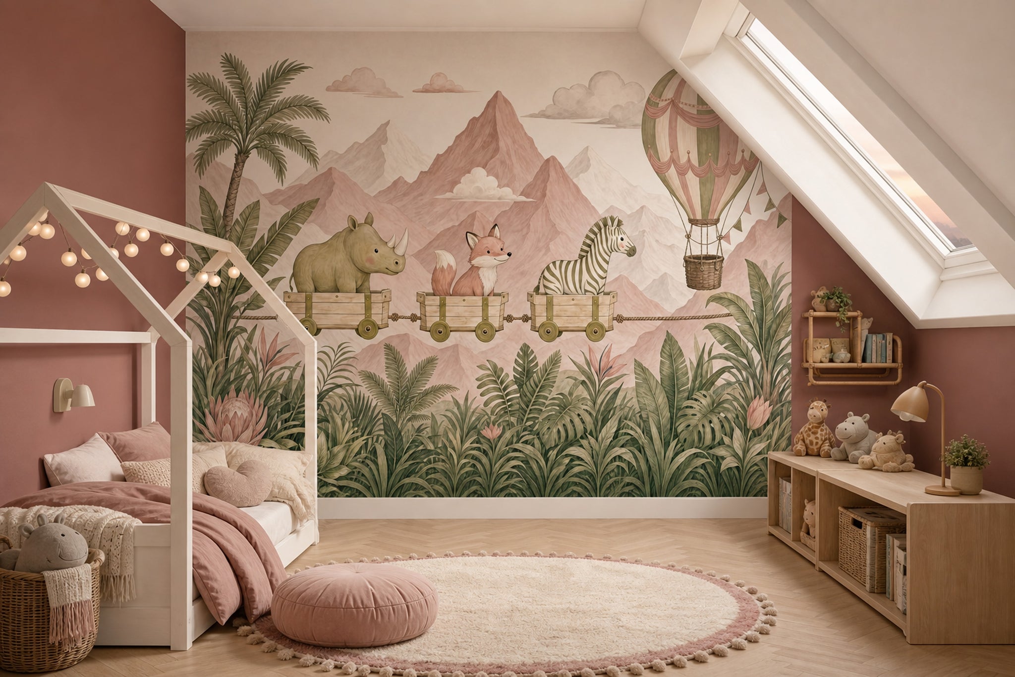 Hot Air Balloon Wallpaper Striped Balloon Removable Wall Decor