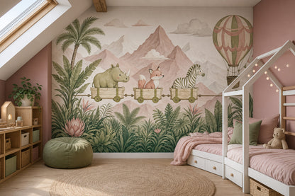 Hot Air Balloon Wallpaper Striped Balloon Removable Wall Decor
