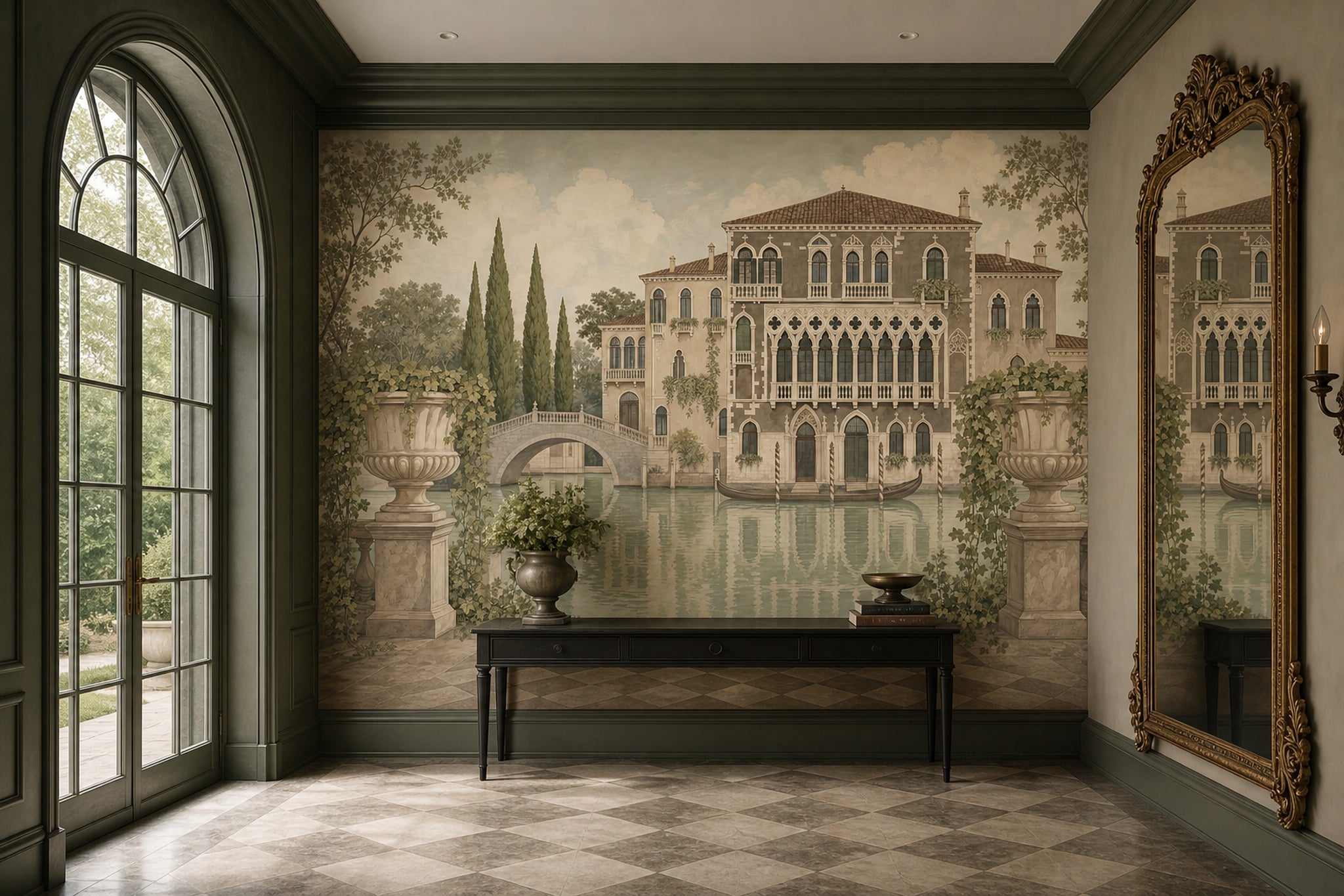 Venetian Canal Wallpaper Palazzo Gondola Removable Wall Decor