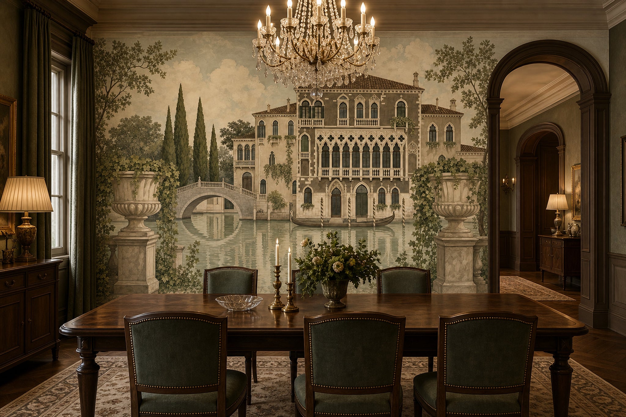 Venetian Canal Wallpaper Palazzo Gondola Removable Wall Decor
