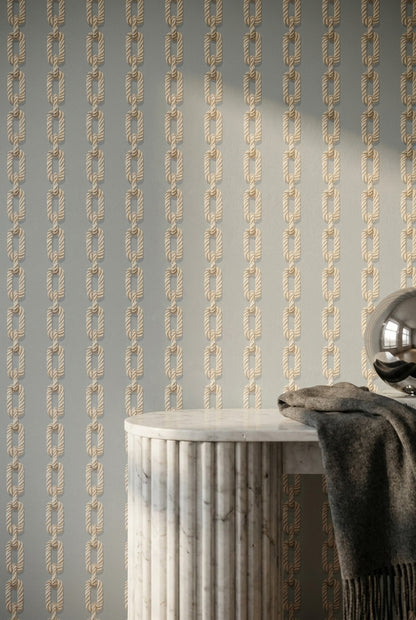 Nautical Rope Wallpaper Chain Links Coastal Decorative Mural